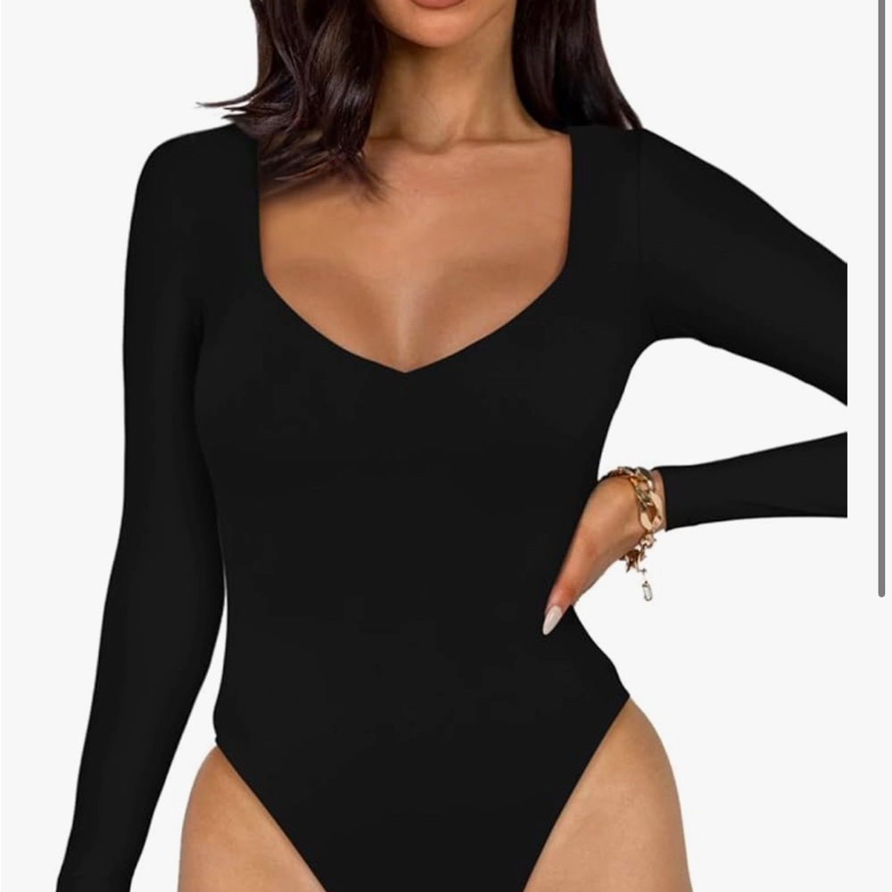 Black long sleeve bodysuit size small, NEW